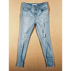 Levi's 720 High Rise Super Skinny Jeans 28 (28x26 Actual) Light Wash Distressed